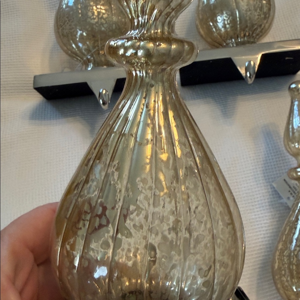 Mercury Glass Stocking Hanger Set of 4 in original boxes - Picture 7 of 14